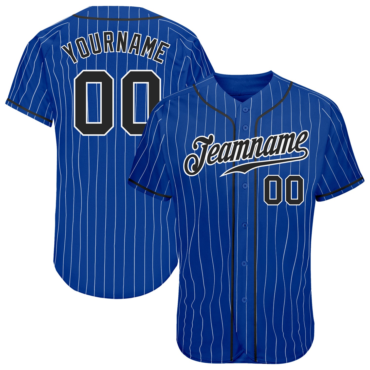 Personalized Pinstriped Baseball Jersey Full Button Down 