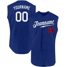 Load image into Gallery viewer, Custom Royal White-Red Authentic Sleeveless Baseball Jersey
