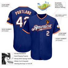 Load image into Gallery viewer, Custom Royal White-Orange Authentic Baseball Jersey
