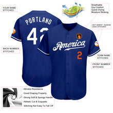 Load image into Gallery viewer, Custom Royal White-Orange Authentic Baseball Jersey
