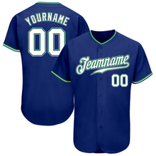 Charger l&#39;image dans la galerie, Custom Royal White Kelly Green-Gray Authentic Baseball Jersey
