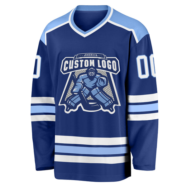 Cheap Custom Light Blue White-Red Hockey Jersey Free Shipping –  CustomJerseysPro