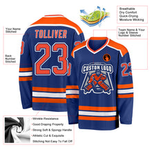 Laden Sie das Bild in den Galerie-Viewer, Custom Royal Orange-White Hockey Jersey
