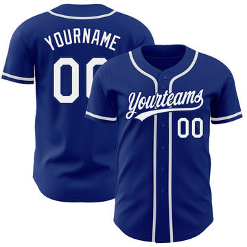 Custom Royal White Authentic Baseball Jersey