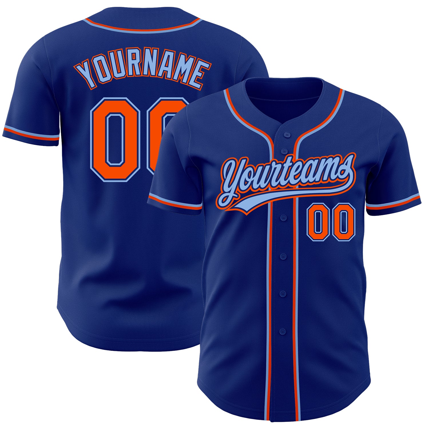 Cheap Custom Light Blue Orange-Royal Authentic Baseball Jersey Free  Shipping – CustomJerseysPro