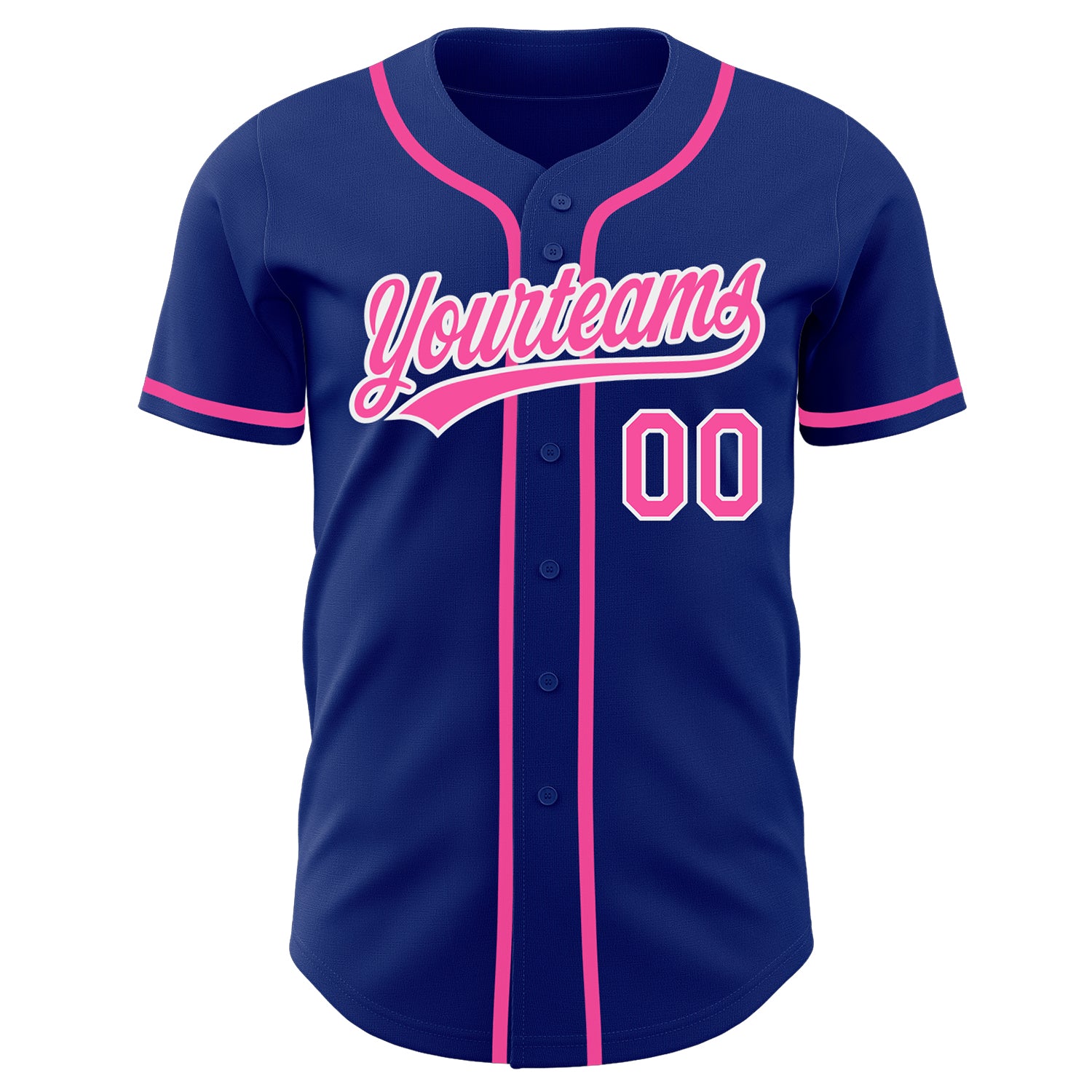 Cheap Custom Royal Pink-White Authentic Baseball Jersey Free