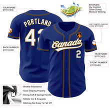 Load image into Gallery viewer, Custom Royal White Old Gold-Black Authentic Baseball Jersey
