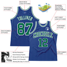 Charger l&#39;image dans la galerie, Custom Royal White Pinstripe Kelly Green-White Authentic Basketball Jersey
