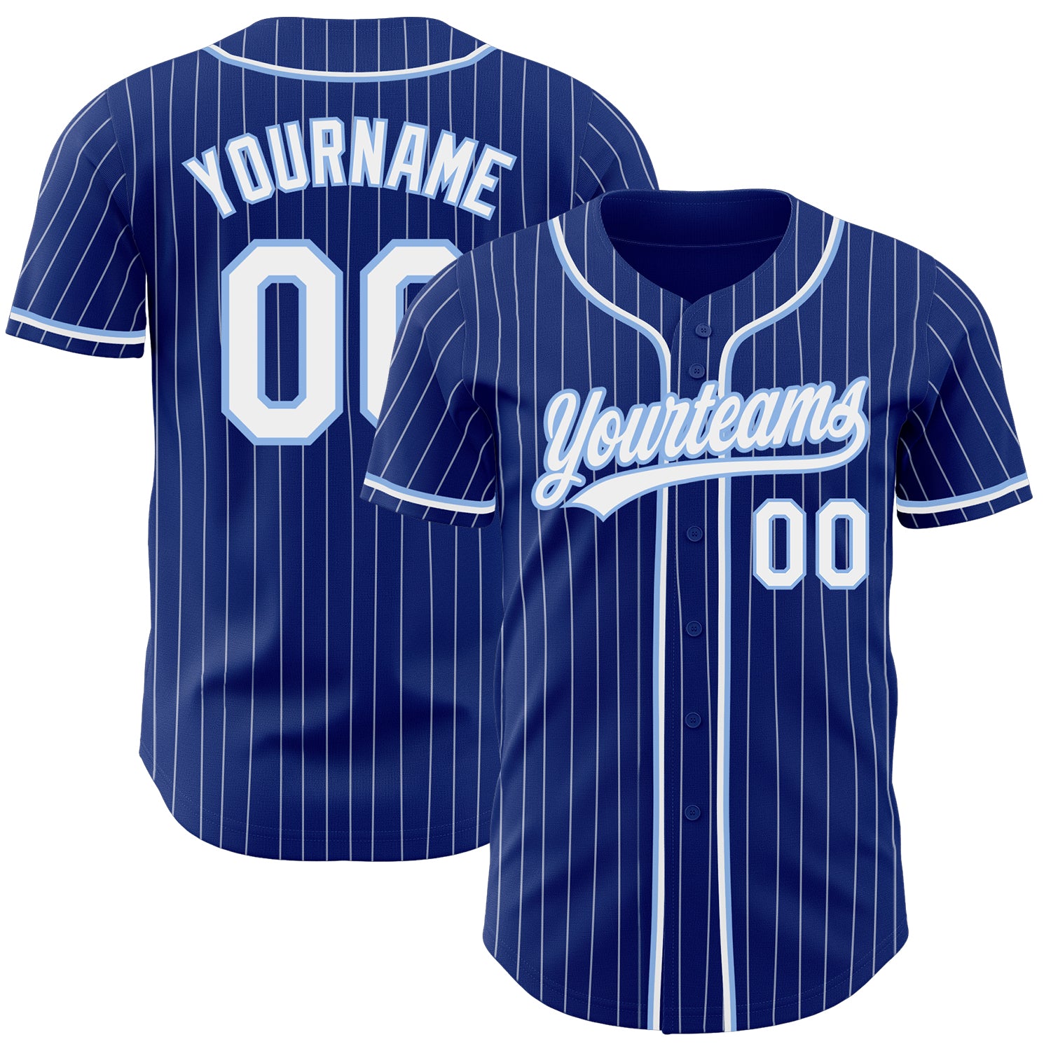 Cheap Custom Light Blue White Pinstripe Royal-White Authentic