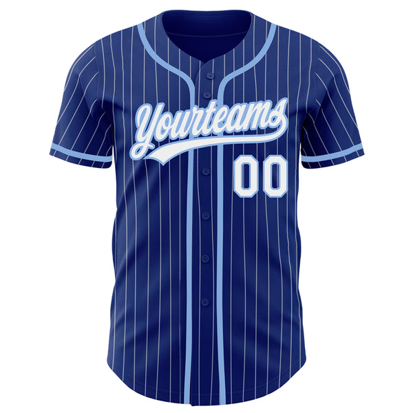 Cheap Custom Light Blue White Pinstripe Royal-White Authentic