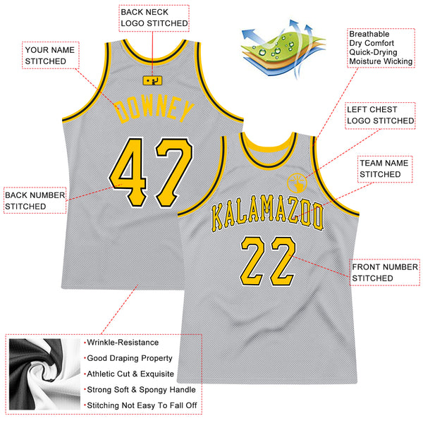 Sale Build White Basketball Black Rib-Knit Jersey Gold – CustomJerseysPro