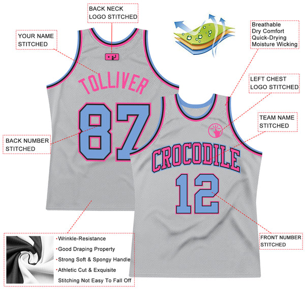 Cheap Custom Light Pink White-Light Blue Authentic Throwback Basketball  Jersey Free Shipping – CustomJerseysPro