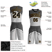 Загрузить изображение в средство просмотра галереи, Custom Gray Black-Old Gold Round Neck Sublimation Basketball Suit Jersey
