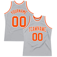 Charger l&#39;image dans la galerie, Custom Gray Orange-White Authentic Throwback Basketball Jersey
