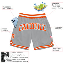 Загрузить изображение в средство просмотра галереи, Custom Gray Orange-White Authentic Throwback Basketball Shorts
