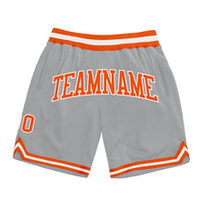 Загрузить изображение в средство просмотра галереи, Custom Gray Orange-White Authentic Throwback Basketball Shorts
