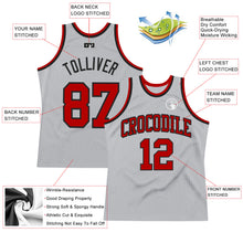 Laden Sie das Bild in den Galerie-Viewer, Custom Gray Red-Black Authentic Throwback Basketball Jersey
