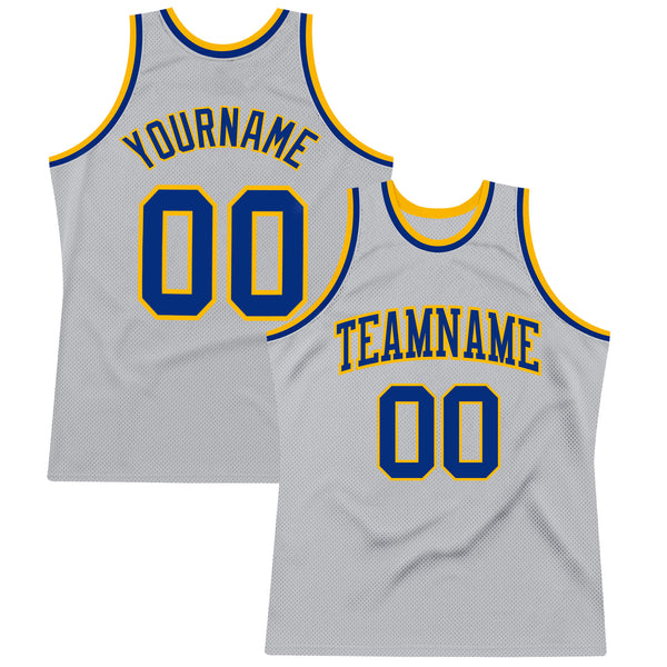 Custom White Light Blue-Gold Authentic Throwback Basketball Jersey