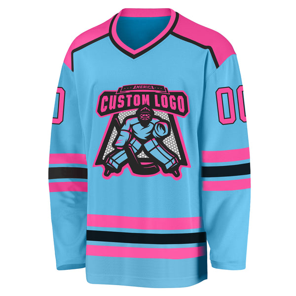 Cheap Custom Brown Pink-White Hockey Jersey Free Shipping – CustomJerseysPro