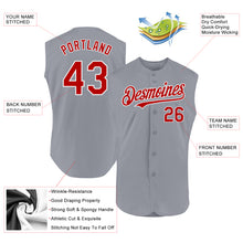 Load image into Gallery viewer, Custom Gray Red-White Authentic Sleeveless Baseball Jersey
