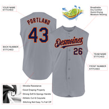 Load image into Gallery viewer, Custom Gray Navy-Orange Authentic Sleeveless Baseball Jersey
