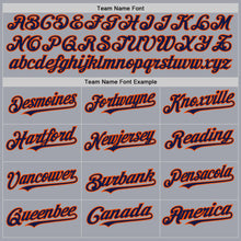 Load image into Gallery viewer, Custom Gray Navy-Orange Authentic Sleeveless Baseball Jersey
