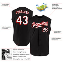 Load image into Gallery viewer, Custom Black White-Red Authentic Sleeveless Baseball Jersey
