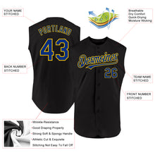 Charger l&#39;image dans la galerie, Custom Black Royal-Yellow Authentic Sleeveless Baseball Jersey
