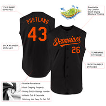 Загрузить изображение в средство просмотра галереи, Custom Black Orange Authentic Sleeveless Baseball Jersey
