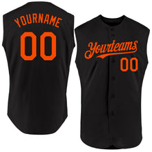 Загрузить изображение в средство просмотра галереи, Custom Black Orange Authentic Sleeveless Baseball Jersey
