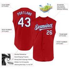 Load image into Gallery viewer, Custom Red White-Royal Authentic Sleeveless Baseball Jersey
