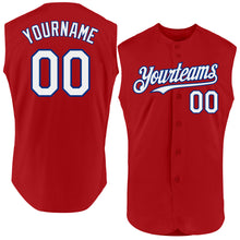 Load image into Gallery viewer, Custom Red White-Royal Authentic Sleeveless Baseball Jersey
