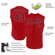 Load image into Gallery viewer, Custom Red Navy-Gray Authentic Sleeveless Baseball Jersey
