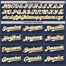 Load image into Gallery viewer, Custom Navy White-Old Gold Authentic Sleeveless Baseball Jersey
