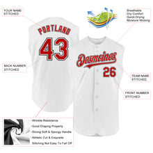 Charger l&#39;image dans la galerie, Custom White Red-Black Authentic Sleeveless Baseball Jersey
