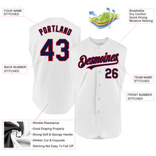 Load image into Gallery viewer, Custom White Navy-Red Authentic Sleeveless Baseball Jersey
