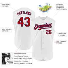 Load image into Gallery viewer, Custom White Red-Royal Authentic Sleeveless Baseball Jersey
