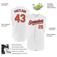 Load image into Gallery viewer, Custom White Orange-Royal Authentic Sleeveless Baseball Jersey
