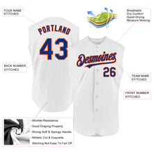 Load image into Gallery viewer, Custom White Royal-Orange Authentic Sleeveless Baseball Jersey
