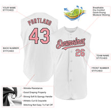 Charger l&#39;image dans la galerie, Custom White Medium Pink-Black Authentic Sleeveless Baseball Jersey
