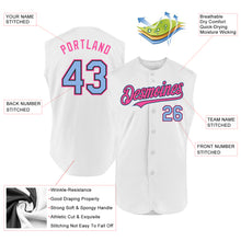 Load image into Gallery viewer, Custom White Light Blue Black-Pink Authentic Sleeveless Baseball Jersey
