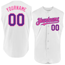 Загрузить изображение в средство просмотра галереи, Custom White Purple-Pink Authentic Sleeveless Baseball Jersey
