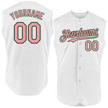 Charger l&#39;image dans la galerie, Custom White Medium Pink-Green Authentic Sleeveless Baseball Jersey
