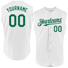 Load image into Gallery viewer, Custom White Kelly Green Authentic Sleeveless Baseball Jersey
