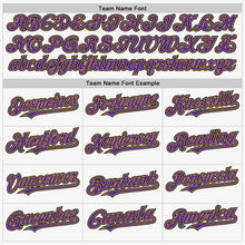 Load image into Gallery viewer, Custom White Purple Old Gold-Black Authentic Sleeveless Baseball Jersey
