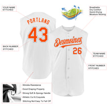 Load image into Gallery viewer, Custom White Orange-Gray Authentic Sleeveless Baseball Jersey
