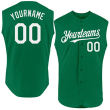 Load image into Gallery viewer, Custom Kelly Green White Authentic Sleeveless Baseball Jersey
