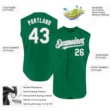 Load image into Gallery viewer, Custom Kelly Green White-Gray Authentic Sleeveless Baseball Jersey
