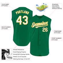 Load image into Gallery viewer, Custom Kelly Green White-Gold Authentic Sleeveless Baseball Jersey
