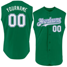 Load image into Gallery viewer, Custom Kelly Green White-Royal Authentic Sleeveless Baseball Jersey
